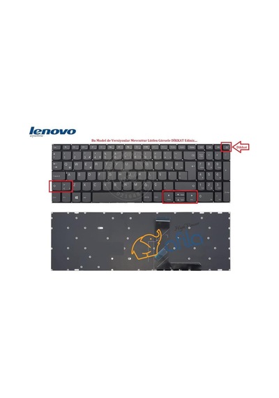 Lenovo 320-15ısk, 330-15ıkb Notebook Klavyesi, Laptop Tuş Takımı Füme Tr / Kl0046