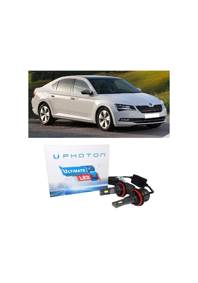 Skoda Superb 3 Led Xenon Sis Farı Ampulü H8 Ultimate 9500 Lumens Yeni Seri Beyaz 2015+