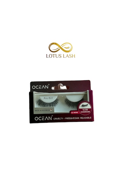 Ocean Asu 822 5d Mink Doğal Görünümlü Şerit Takma Kirpik Tekrar Kullanılabilir Vegan
