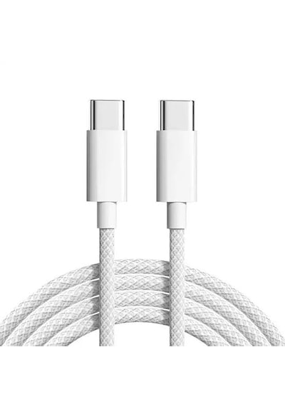 Ultratekno Apple Uyumlu iPhone 15 Pro 16 17 iPad 60w Type C Şarj Telefon Için Samsung S23 S22 S24 1m Beyaz 100 Cm