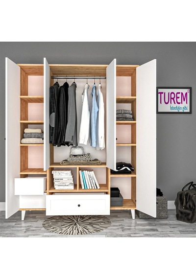 Angel 4 Kapılı Gardrop Suntalam Antrasit