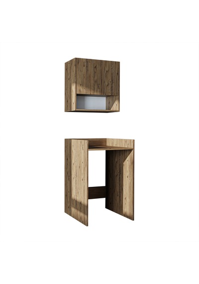 Çamaşır-kurutma Makinesi Dolabı+ Üst Dolabı, Atlantik Çam 65 Cm Atlantik Çam