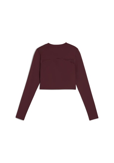 Puma W Puma Shape Cropped Ls Bordo Kadın Antrenman T-shirt