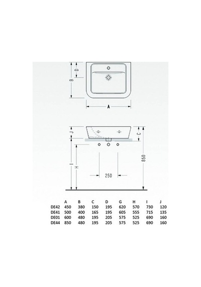 Serel - Delta 85x48 Cm Lavabo Beyaz - De44tds000 Diğer