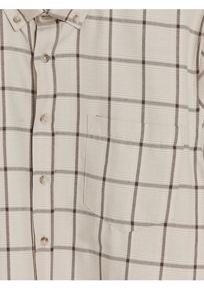 Lcwaıkıkı Classic Bej Regular Fit Ekose Balıksırtı Erkek Gömlek