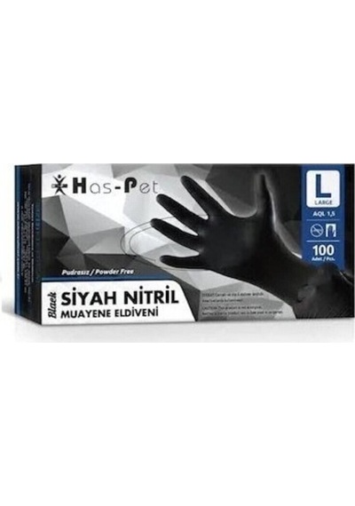 Siyah Nitril Eldiven 100'lü Paket Siyah Eldiven 1 Paket Siyah