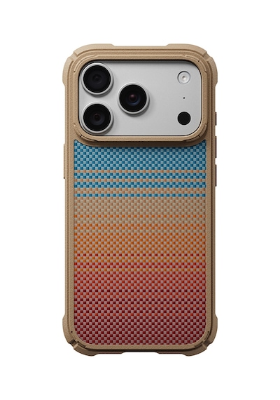 Apple iPhone Uyumlu 18 Pro Kılıf M-safeli Aramid Karbon Fiber Sunset 2.0 California Dream Cairn Kapak Mavi-kahve Mavi - Kahverengi