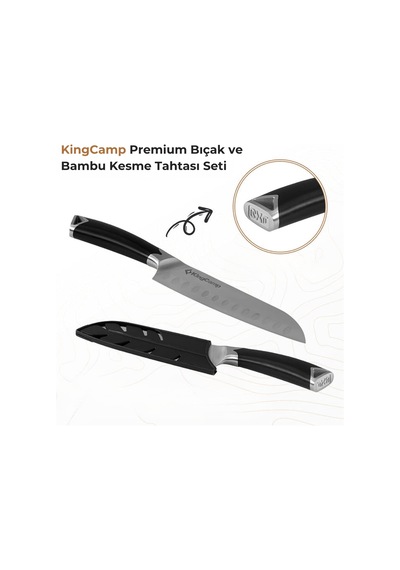 Kingcamp Gather M2 Premium I Bıçak Ve Bambu Kesme Tahtası Seti Gri
