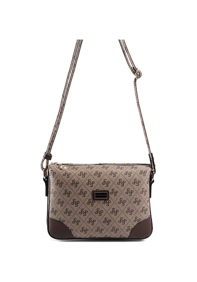 Silver Polo Sp784 Kadın Çapraz Çanta Monogram Koyubej-kahve