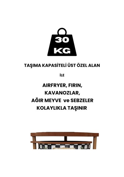 Ahşap Sebzelik Geleneksel Tasarım Yuvarlak Dama Desenli 2 X 7 + 3 Kg Kapasiteli Hazır Gönderim Diğer