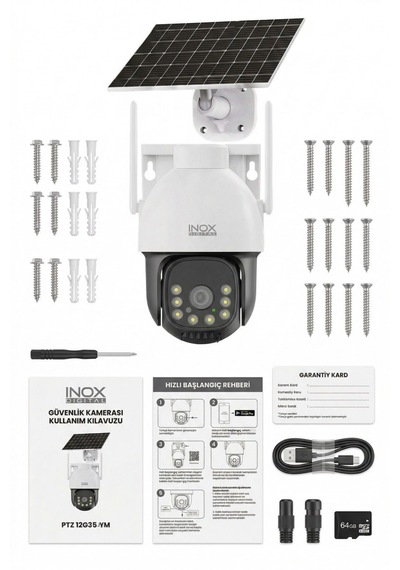 Inox-x11 2mp 4g Esım Destekli Solar Güneş Enerjili Kablosuz Dış Mekan Güvenlik Kamerası