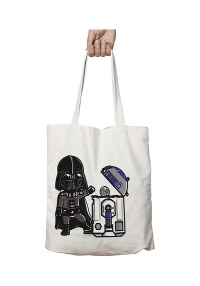 Art Hediye Star Wars Darth Vader R2-d2 İki Taraf Kalıcı Yıkanabilir Okul Plaj Omuz Bez Çanta Çok Renkli