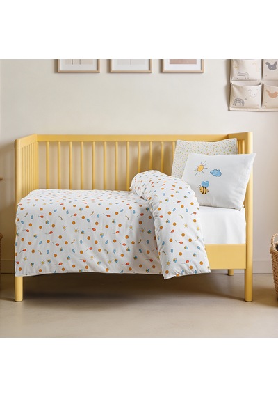 Baby Bee %100 Pamuk Ranforce Bebek Nevresim Takımı Beyaz 4 Parça