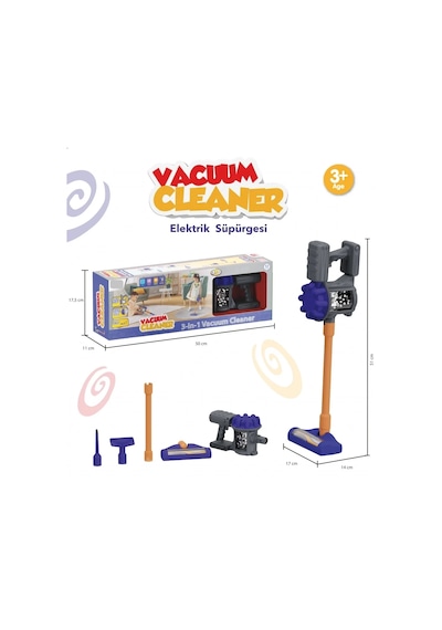 Bulaşık Yıkama Seti - Pilli Su Akıtan Modern Lavabo + Oyuncak Pilli Dikey Süpürge