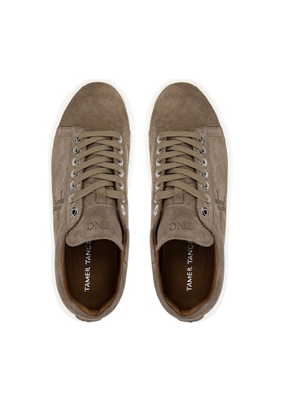 Tamer Tanca Erkek Hakiki Deri Bej Süet Sneakers & Spor Ayakkabı 04 4502-42 Erk Ayk Y25 Bej Suet Bej