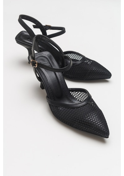Luvishoes Chıc Siyah Kadın Topuklu Ayakkabı Siyah