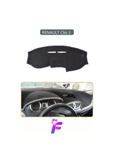 Renault Clio 3 Uyumlu Torpido Örtüsü Yansıma Önleyici Tam Koruma Kolay Ve Hızlı Montaj J56