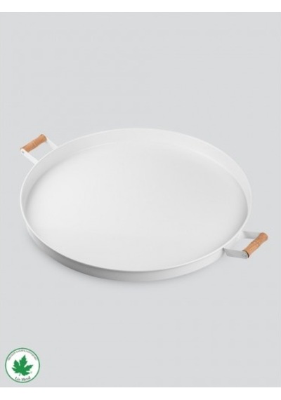 Lin Metaş 51cm Tepsi Ahşap Kulplu Baskısız - Beyaz LINMETAL.011 Beyaz