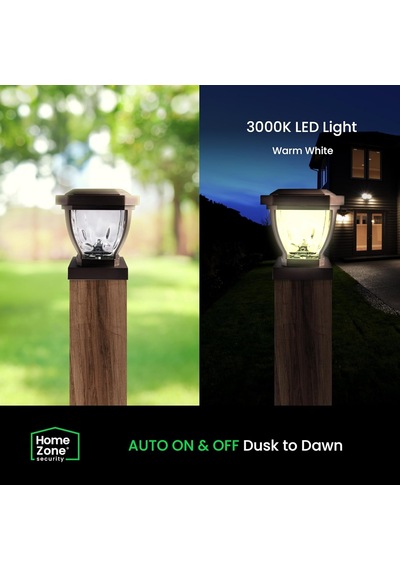 Home Zone Security Dış Mekan Solar Direk Başlığı Işıkları - Kahverengi