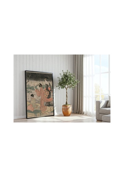 Ukiyo-e Eishi Ateşböceği Kovalayan Kadınlar Çerçevesiz Poster 21x30 Cm A4 Japon Sanatı Ukiyo-e Tablo