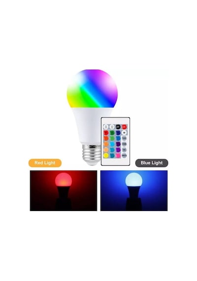 Kumandalı, 20 Farklı Işık Renkli, Çakar Mod Özellikli Akıllı Led Ampul, Çok Kaliteli Rgb E-27 Ampul
