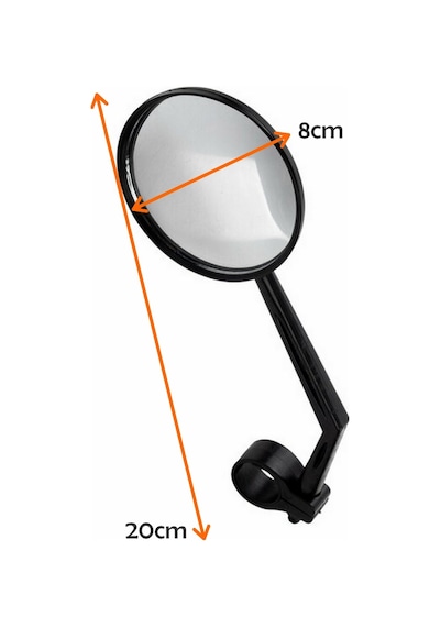 1 Adet Bisiklet Aynası Geniş Açı 20 Cm Uzunluk 8 Cm Ayna Çapı Ayarlanabilir Güvenli Sürüş Aynası