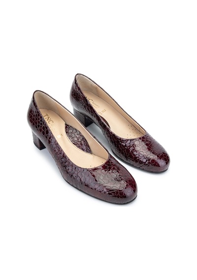 Relax Anatomic Kadın Hakiki Deri Bordo Rugan Comfort Ayakkabı 611 H40000-92 Bn Ayk Y24 Croco Oslo Bordo