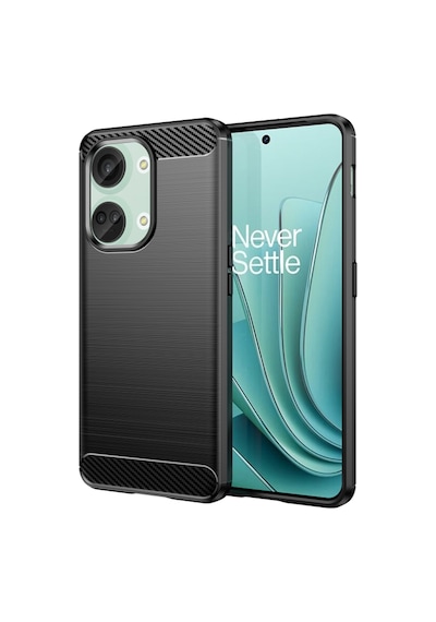 OnePlus 11 Global Brushed Carbon Fiber Silikon Kılıf-Siyah AL3332