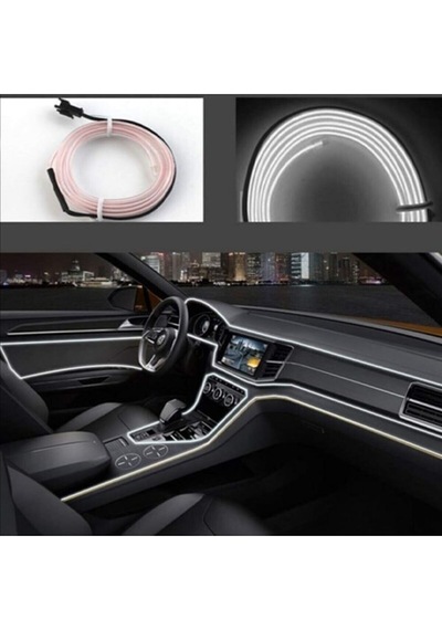 Araç Araba Içi Torpido Ledi Renkli Ip Neon Ip Led 2 Metre Beyaz NEON (01)