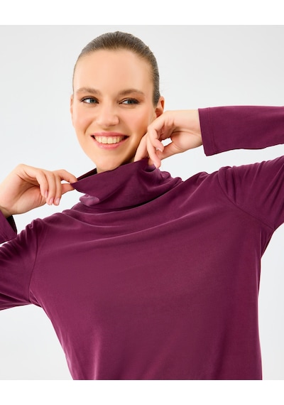 Skechers W Turtle Neck Longsleeve Softluxe T-shirt Kadın Bordo Tshirt S2520185-3877 Bordo