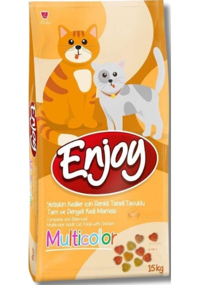 Enjoy Multi Color Tavuklu Yetişkin Kedi Maması 15 KG