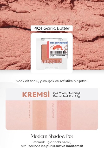 Mat Kremsi Dokulu Tekli Göz Farı Modern Pot 401 Garlic Butter 401 Garlic Butter Diğer