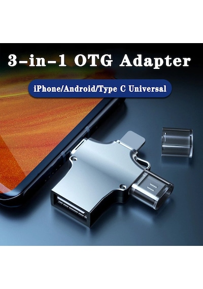 Foxyn Lightning  Type-c  Micro To Usb Bellek Okuyucu Dönüştürücü