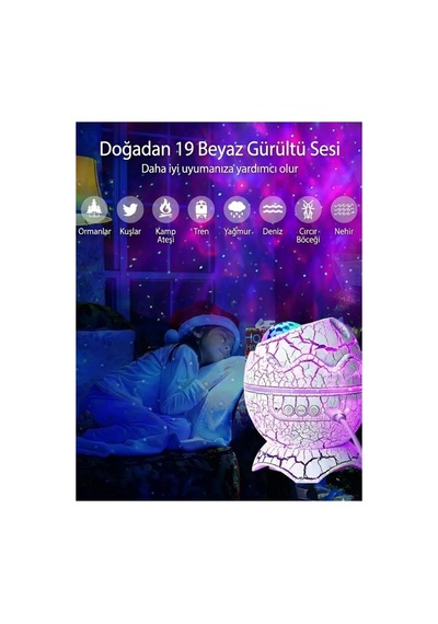 Bluetooth Hoparlörlü Rgb Gece Lambası - Dinazor Yumurtası Işıklı, Uzaktan Kumandalı Dekor Lamba Standart