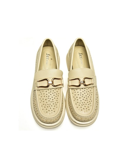 Fox Shoes U704126509 Bej Loafer Makosen Kadın Ayakkabı Bej