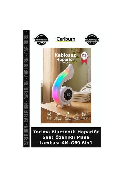 Özel Seri Torima Bluetooth Hoparlör Saat Özellikli Masa Lambası Xm-g69 6in1 Parti Işığı Müzik