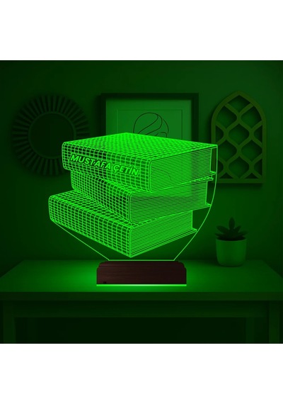 Luvivia Öğretmene Hediye Kitap Kişiye Özel 3d Lamba - Masa Gece Lambası