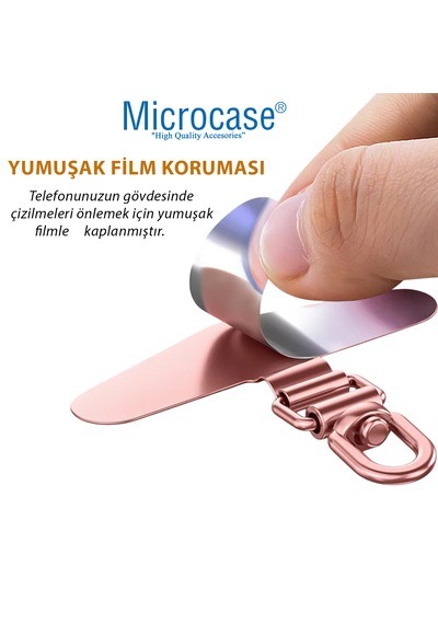 Microcase 360 Döner Başlıklı Telefon İp Askılıklar İçin Paslanmaz Çelik Tutacak Bağlantı Parçası-al4927 Gümüş