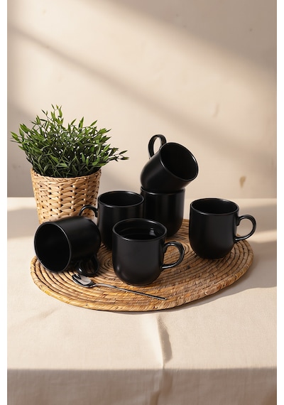 Keramika Mat Siyah Ekinoks Kupa 10 Cm 6 Adet 956