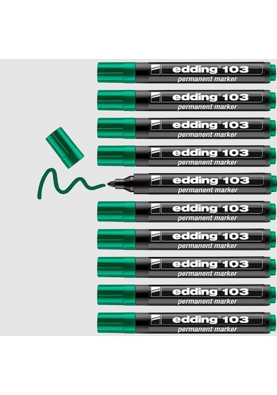 Edding 103 Permanent Markör Yeşil (10 lu kutu)