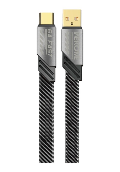 Wekome WDC-190A 6A Usb to Type-c Veri Ve Şarj Kablosu Gri
