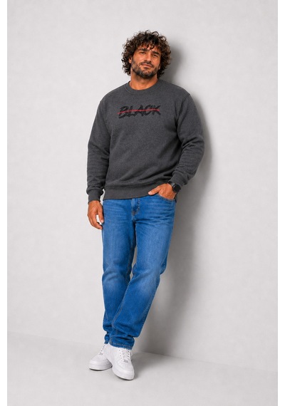 Starbattal Erkek Büyük Beden Sıfır Yaka 3ip Sweat Black 24202 Antrasit Melanj-2850 Starbattal Erkek Büyük Beden Sıfır Yaka 3ip Sweat Black 24202 Antrasit Melanj-2850