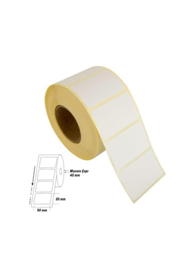 Barkod Etiketi Termal Eco 50x30 Mm 40 Mm Çap 1000 Li 1 Li 10 Lu Paket Diğer