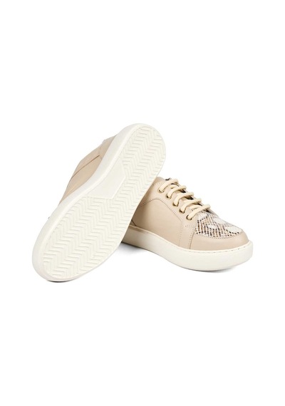 Bestello Bağcıklı Eva Sneaker 101-14725-122 Kadın Ayakkabı Bej-bej Yılan
