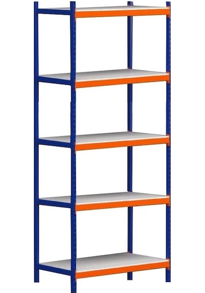 Raf Burada 5 Katlı Depo Rafı - 300-350 Kg Taşıma Kapasiteli Hafif Rack Raf- 40x90x200 cm