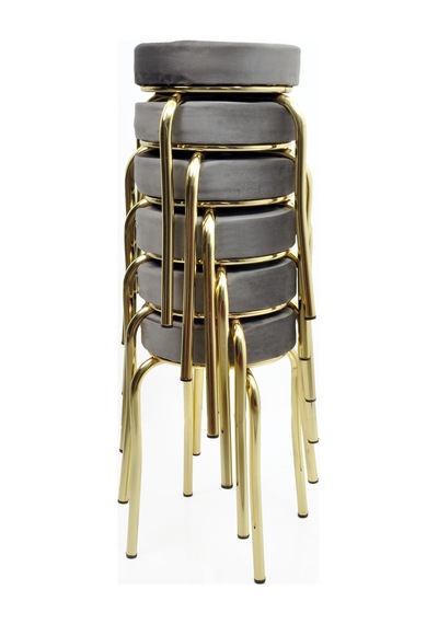 Tabure 6'lı Gold Altın Baby Face Gri