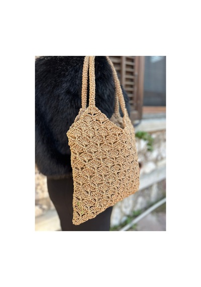 Melonndesign Yelpaze Model Hasır Handmade Çanta