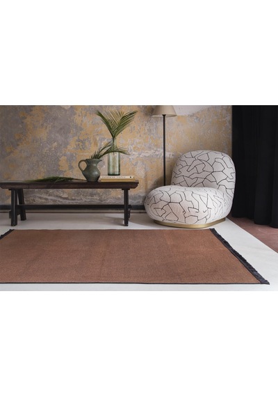Jassrug Saçaklı Dokuma Kilim 120x180 Kahverengi