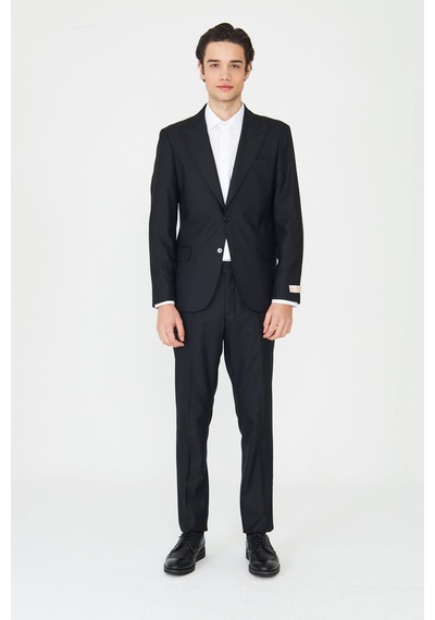 Siyah Modern Kesim Slim Fit Erkek Takım Elbise Siyah