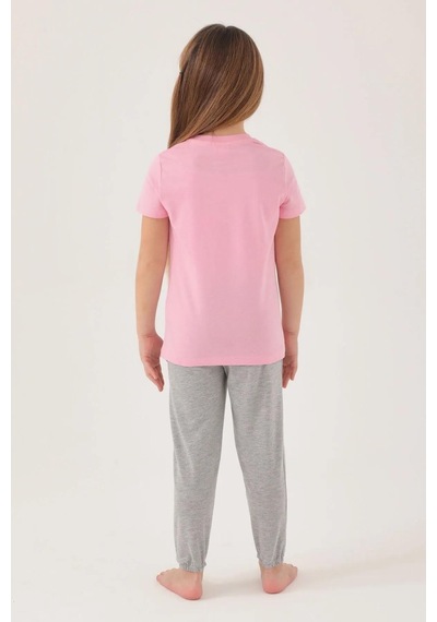 U.s. Polo Assn. 1449 Kız Çocuk Light Cute Pembe Kısa Kol Pijama Takım Pembe